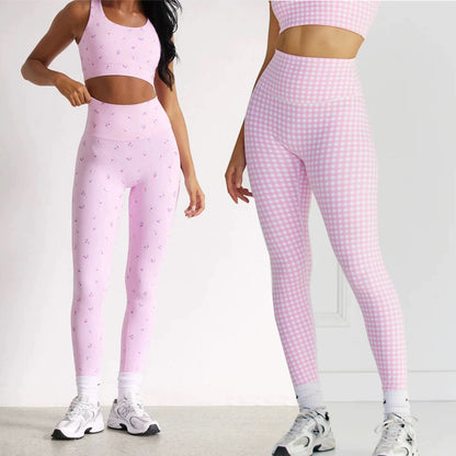 Womens Printed Yoga Set with Chest Support