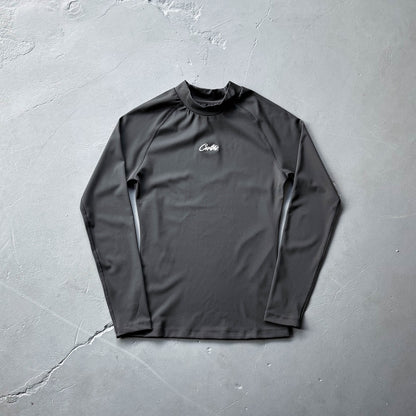 Embroidered Letter Compression Fitness Shirt