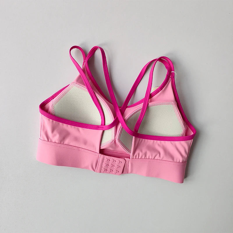 Women Sports Bra Top Push up Fitness Fixed with Pad Yoga Bra Underwear Sport Tops Activities Bras Running Vest Gym Wear