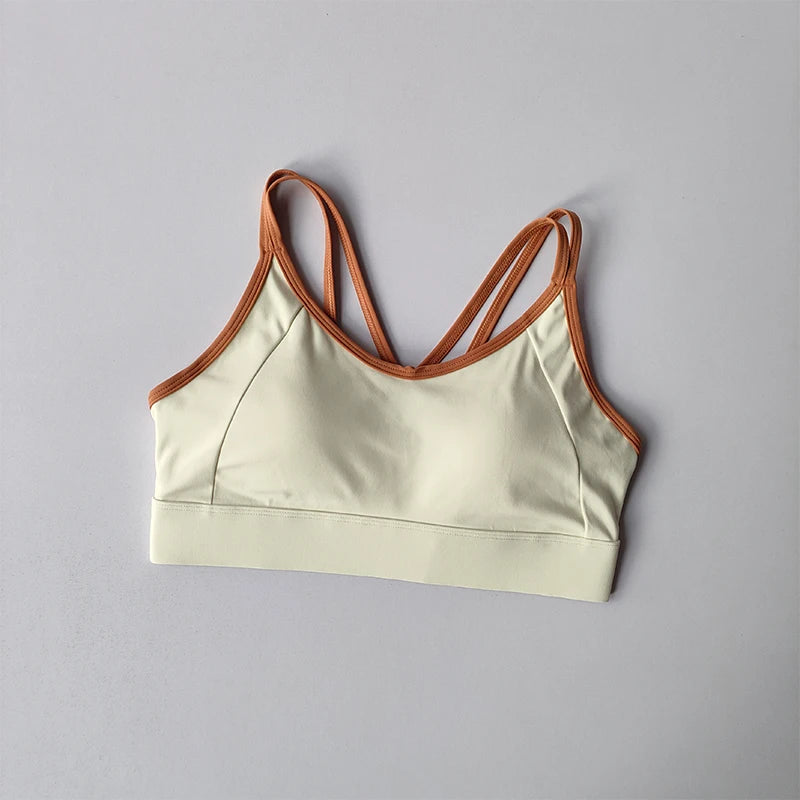 Women Sports Bra Top Push up Fitness Fixed with Pad Yoga Bra Underwear Sport Tops Activities Bras Running Vest Gym Wear
