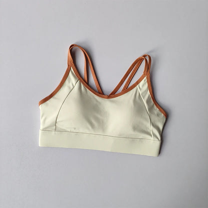 Women Sports Bra Top Push up Fitness Fixed with Pad Yoga Bra Underwear Sport Tops Activities Bras Running Vest Gym Wear