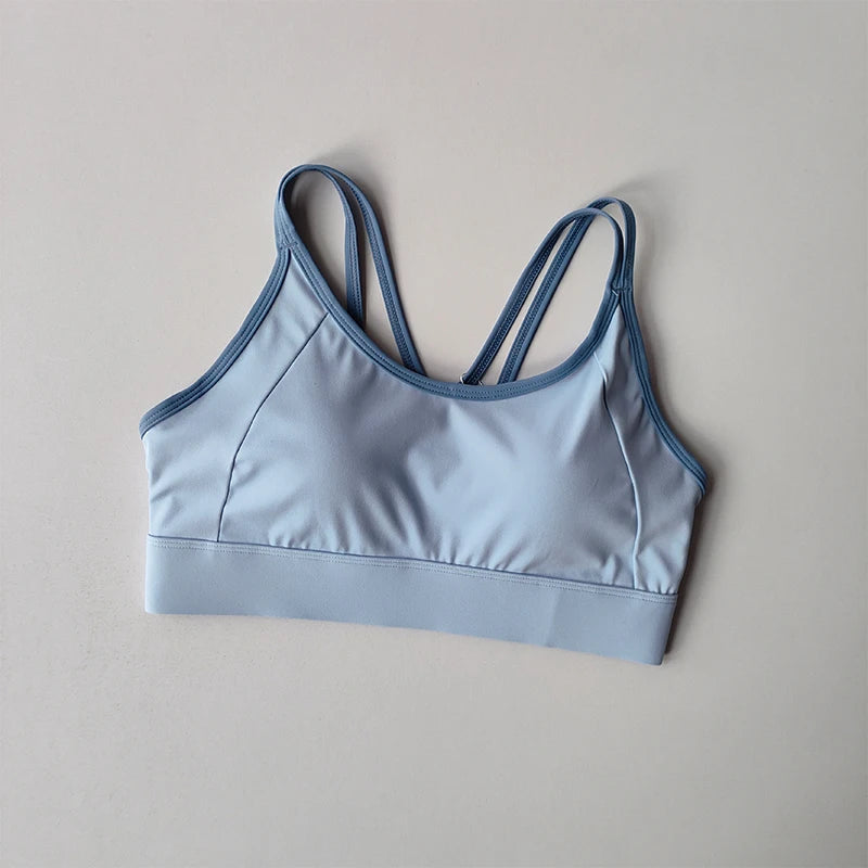 Women Sports Bra Top Push up Fitness Fixed with Pad Yoga Bra Underwear Sport Tops Activities Bras Running Vest Gym Wear