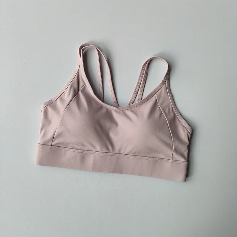 Women Sports Bra Top Push up Fitness Fixed with Pad Yoga Bra Underwear Sport Tops Activities Bras Running Vest Gym Wear