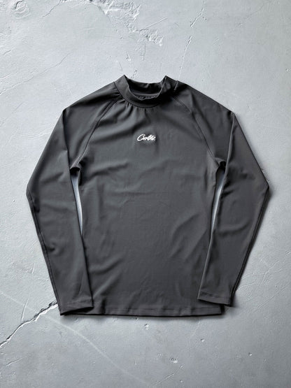 Embroidered Letter Compression Fitness Shirt