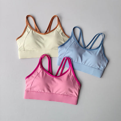 Women Sports Bra Top Push up Fitness Fixed with Pad Yoga Bra Underwear Sport Tops Activities Bras Running Vest Gym Wear